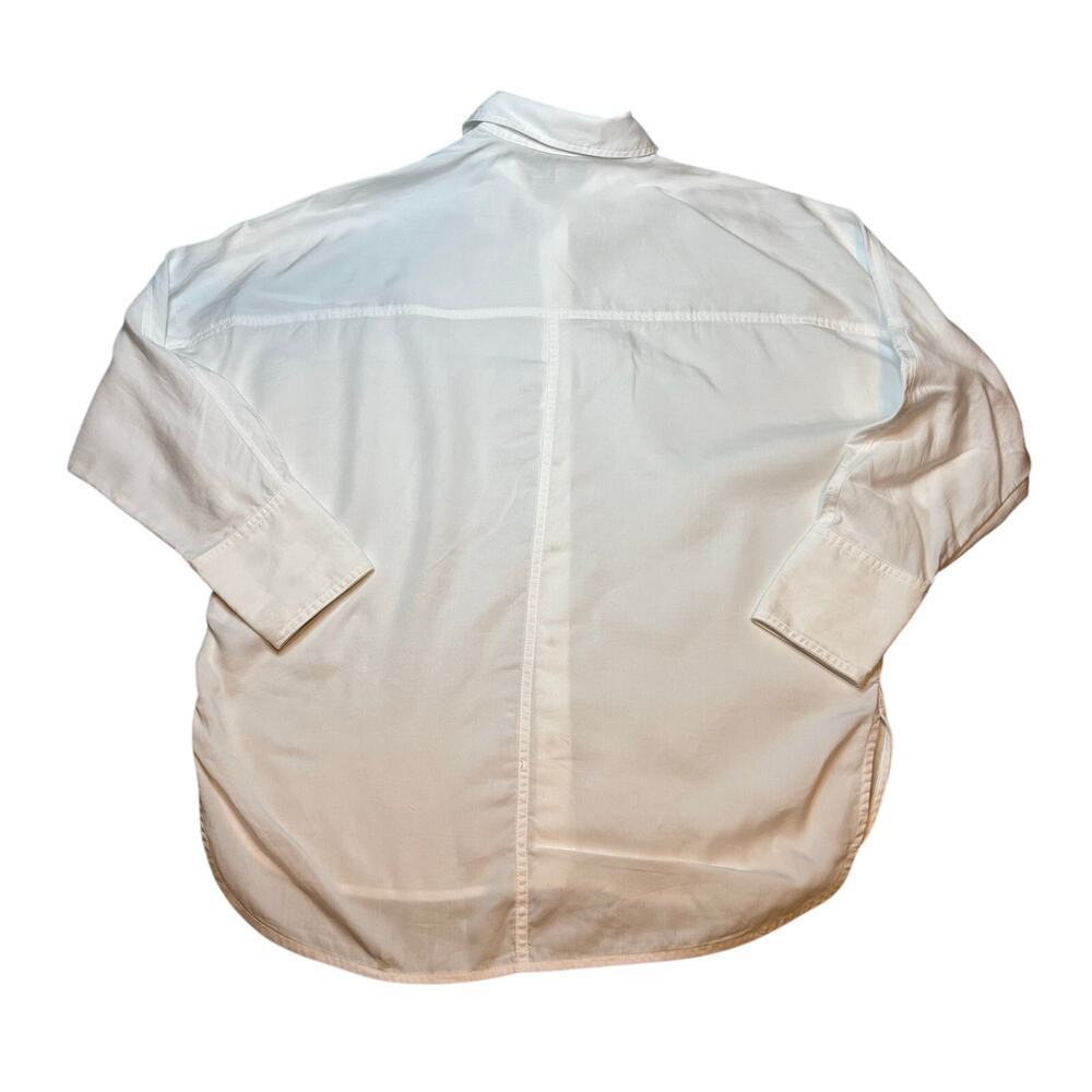 NWT Women’s Relaxed Dolman Button-Up Shirt White Tencel Size S - Picture 5 of 7